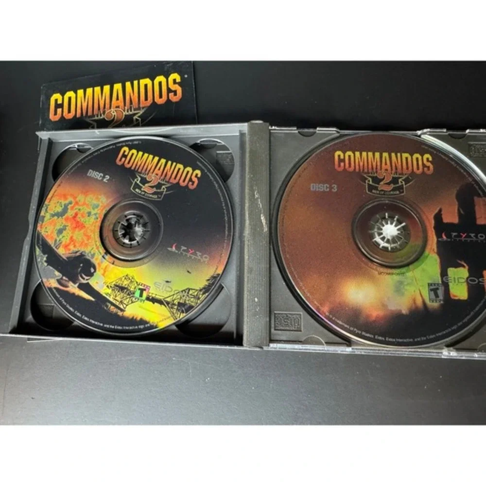 Commandos 2 Men of Courage PC Game 3 Disc Set Eidos Interactive Teen‎ Rated